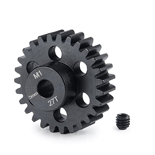 M1 Motor Steel Gear 27T for 1/10 1/8 1/7 RC Car Trucks Buggy | 5mm Shaft Pinion Gears Upgrade Parts - size: 27T