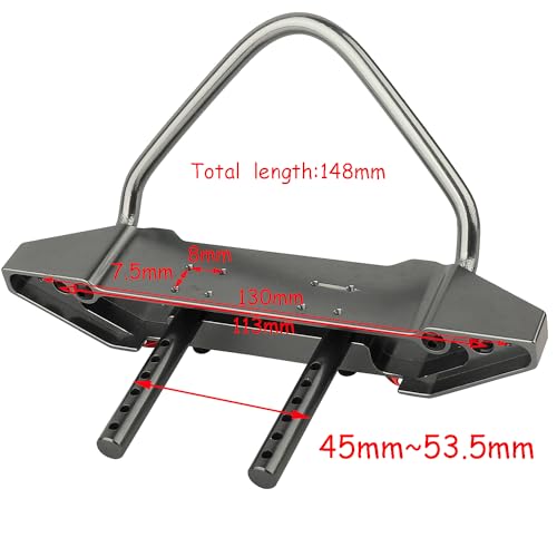 Aluminum Alloy Adjustable Front Bumper for Axial 1/10 RC Crawler TRX4 SCX10 I II 90046 90047 SCX10 PRO Metal Upgrade Part