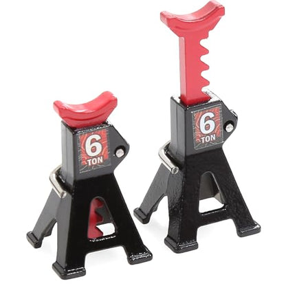 4pcs 1/24 RC Scale Metal Mini Toy Jack Stands for Simulation Compatible with 1/18 and 1/24 RC Crawler Cars SCX24, AX24, TRX4M, FCX24 (Black) - color: Black