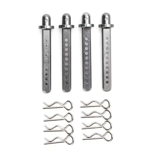 RC Replacement Parts For Axial For SCX10 90022 90027 90028 1:10 4Pcs/set Aluminum RC Car Body Post Mounts RC Car Crawler(Silver) - color: Silver