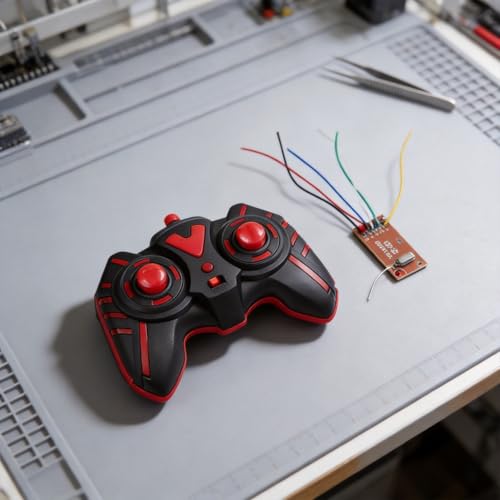 2.4G 4-Way Remote Control Module Set Including Transmitter And Receiver Boards, Wireless Circuit For RC Cars And Boats, Compact Design For DIY Projects Blue(Red)