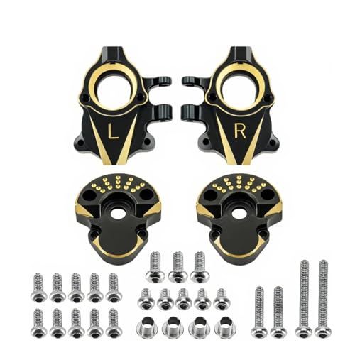 Coating Brass Steering Knuckle and Front Outer Portal Housing 68.7g Black for Redcat Ascent-18 Rc Car Upgrade Parts Crawler Accessories 1/18