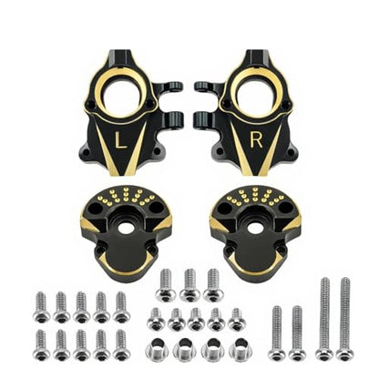 Coating Brass Steering Knuckle and Front Outer Portal Housing 68.7g Black for Redcat Ascent-18 Rc Car Upgrade Parts Crawler Accessories 1/18