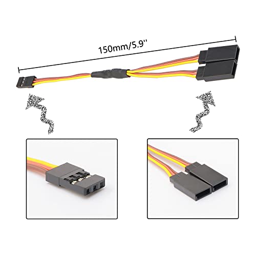 15cm RC Servo 1 to 2 Y Cables Male to Female Extension Lead Wire Cable for KK MWC Eagle Control Board Pack of 5 Set