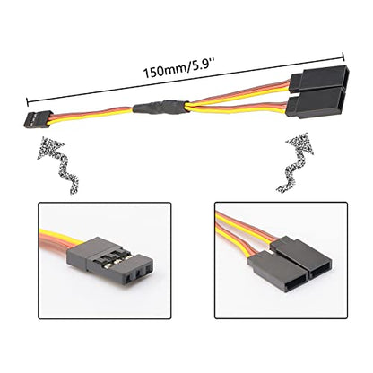 15cm RC Servo 1 to 2 Y Cables Male to Female Extension Lead Wire Cable for KK MWC Eagle Control Board Pack of 5 Set