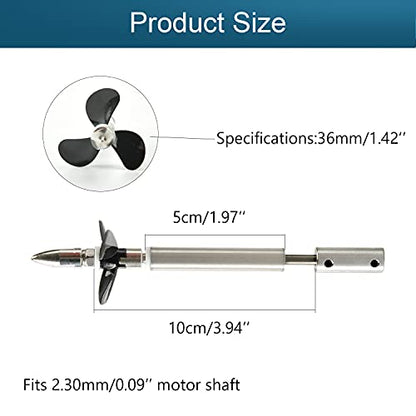 Heyiarbeit Drive Shaft Fit for 2.3mm Motor Shaft w Propeller and Universal Joint for RC Boat, L100mm Shaft, L50mm Sleeve, D36mm Propeller - size: 2.30MM