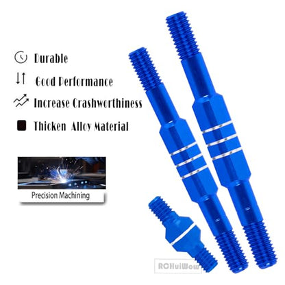 RC Alloy Turnbuckles Camber Links Upgrades Part for 1/10 Slash 4WD(VXL),Rustler 4WD(VXL),Stampede 4WD(VXL),Bandit 4WD(VXL),Hoss 4WD(VXL) Adjustable Tie Rods & Turnbuckles Hops Up,Navy Blue - color: Navy Blue-1set