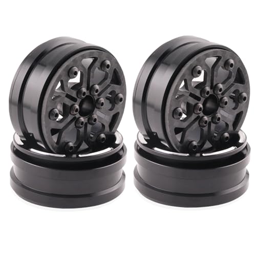 1.9" Aluminum Beadlock Wheel Rims 4PCS Carbon Fiber for 1/10 RC Crawler TRX4 Axial Capra SCX10 VS4-10 Gen8 Upgraded Carbon Fiber 1.9 Beadlock Wheel Rims - style: TXW-LG-F