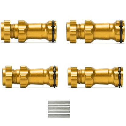 Aluminum 17mm Wheel Hub Hex 30MM Extension Adapter with Pins + O Ring for 1/8 HSP RC Hobby Car Buggy Monster Truck 2 Sets(Yellow) - color: Yellow