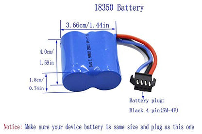Blomiky 2 Pack 7.4V 600mAh Li-ion Battery with SM-4P Plug for Old Version UDI008 UD08 UDI001 Venom Speed RC Boat UDI001 Battery 2