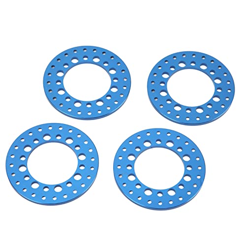 RC Wheel Rims, Lightweight Aluminum Beadlock Rings 1.9in Outer Rings 4Pcs for Off-Road Racing Hobbyists and 1/10 Scale RC Car Enthusiasts(Blue)