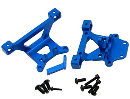 Parts Compatible with Traxxas 1/16 E-REVO Mini Slash Front Rear Body Post Mount Rc Car Hops Up Aluminum Alloy Upgrades 71076-3 70054-1 2Pcs(Blue)