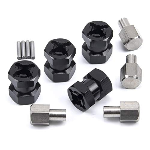 RC Car 12mm Hex Wheel Hub Drive Adaptor 15mm Extension Combiner | 15mm Extension Combiner Coupler for 1/10 RC Crawler Axial SCX10 D90(4PCS) - style: 15mm