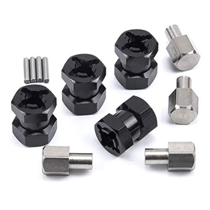 RC Car 12mm Hex Wheel Hub Drive Adaptor 15mm Extension Combiner | 15mm Extension Combiner Coupler for 1/10 RC Crawler Axial SCX10 D90(4PCS) - style: 15mm
