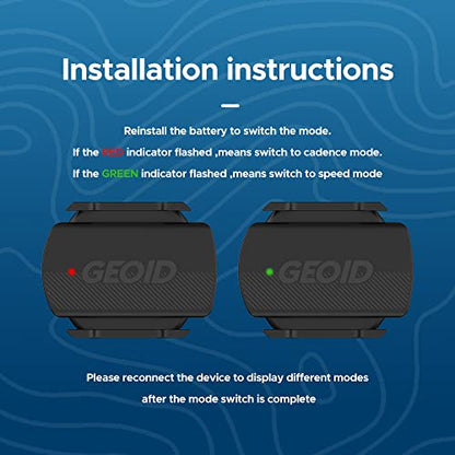 GEOID CS600 Cadence/Speed Sensor for Cycling, ANT+/Bluetooth Wireless Bicycle RPM Sensor Compatible with Bike Computers, Sport Watches, iOS/Android APPS