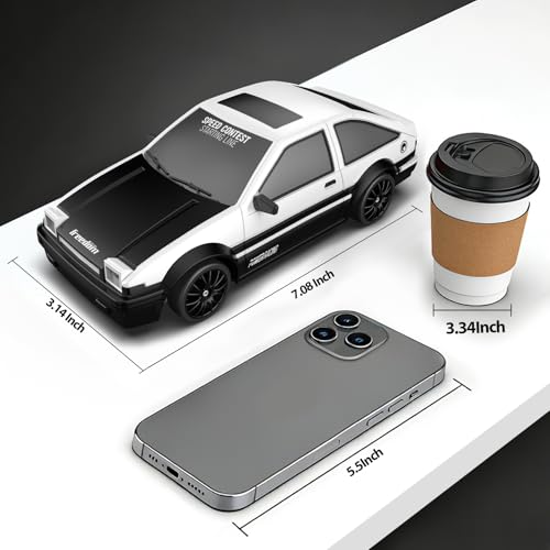 Remote Control Car RC Drift Car 2.4GHz 1:24 Scale 4WD 15KM/H High Speed Model Vehicle with LED Lights Drifting Tire Racing Sport Toy Car for Adults Boys Girls Kids Gift - color: B-white