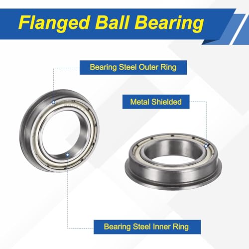 uxcell 5Pcs F6804ZZ Flanged Ball Bearings, 20 x 32 x 7mm Double Shielded Chrome Steel Deep Groove Bearing, ABEC5 - size: F6804ZZ 20 x 32 x 7mm