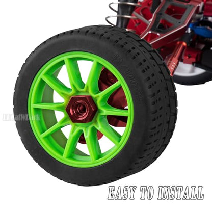 RC Highway Tires Wheel for 1/8 Typhon 6s BLX,1/7 Infraction 6S BLX/Limitless,RC Drift Off Road Buggy Rally Truck Wheels and Tires,4PCS RC High Speed Wheel Highway Rubber Tires,Green - color: Green - (4pcs High Speed Wheel)