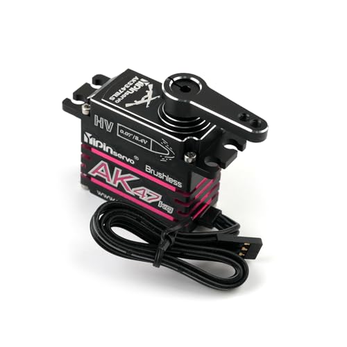 AK47 47KG Brushless Digital Servo, IP67 Waterproof, CNC Aluminum HV Motor, 0.07s Speed 180/270/360/357 Degree for RC Cars 1/8 1/10 Scale (357 Degree) - style: 357 Degree