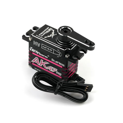 AK47 47KG Brushless Digital Servo, IP67 Waterproof, CNC Aluminum HV Motor, 0.07s Speed 180/270/360/357 Degree for RC Cars 1/8 1/10 Scale (357 Degree) - style: 357 Degree