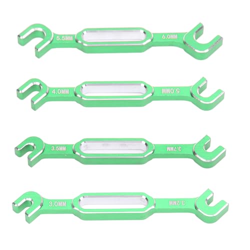 RC Turnbuckle Wrench Kit Set 3.0 3.2 3.5 3.7 4.0 5.0 5.5 6.0mm Aluminum Alloy (Green) - color: Green