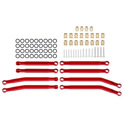 Aluminum High Clearance Chassis Links Suspension Steering Links Set for 1/30 Axial SCX30 RC Crawler Car Upgrade Parts (Red Kit) - color: Red Kit