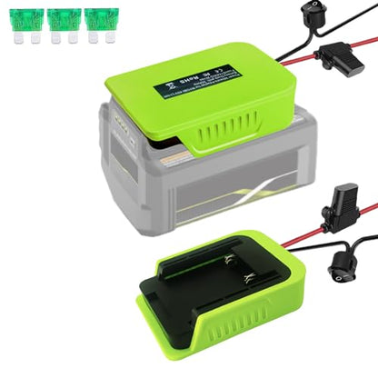 TPDL Power Wheel DIY Adapter for Ryobi 40V Battery Dock Power Connector Wire Robotics 14 Gauge Wire, with Fuse & Switch