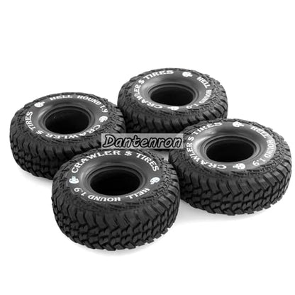1.9 Inch RC Crawler Tires OD 118mm 1/10 Soft Rubber Wheels Tyres For 1:10 Scale Crawler Car Traxxas TRX4 RC4WD D90 Axial SCX10 II Tamiya CC01 Gen8 Redcat 1.9" Beadlock Wheels 4Pcs