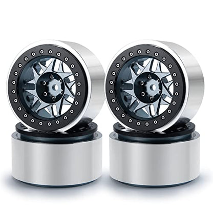 Benedict Harry 4PCS Aluminum 2.9" Beadlock Wheel Hub Rim for 1/6 TRX-6 RC Crawler Car Upgrades (Titanium)