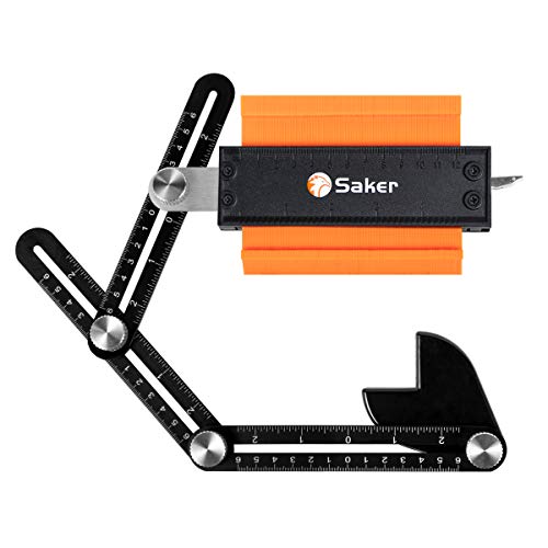Saker Contour Gauge Profile Tool With Opening Locator- Adjustable Lock -Precisely Copy Irregular Shape Duplicator -Irregular Welding Woodworking Tracing - Must Have Tool for DIY Handyman, Construction - style: Splicing Set