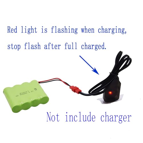 Blomiky 2 Pack JST 4.8V 800mAh Ni-Cd Rechargeable Battery Pack with JST Plug and 2 USB Cable Replacment for Kolegend 1/18 Scale RC Hydraulic Excavator / 1331 JST Battery 2