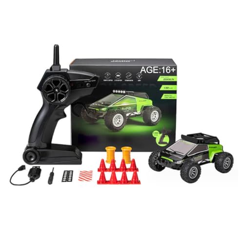 1/32 Scale RC Drift Off Road Truck, 2.4G Mini Electric Racing Drift Car Remote Control High-Speed Crawler All-Terrain Vehicle for Adults - RTR Version/Green - color: Green a