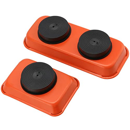 10 Piece Magnetic Parts Trays Set, 2 Sizes Stainless Steel Magnetic Tool Tray for Small Parts, Bolts, Nuts, Pins Tools Organization, 5.9x2.5/3.6x2.4 Inch, Orange