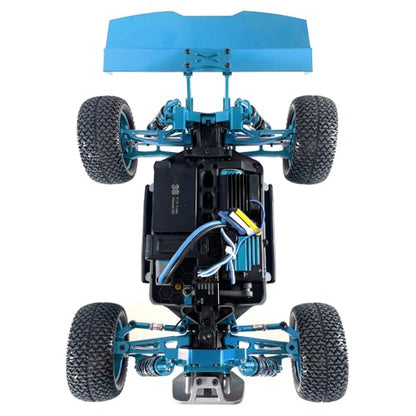 1/16 Scale RC Car Upgrade Metal Spoiler Assembly CNC Machined Aluminum Rear Wing for MJX Hyper Go 1/16 16207 H16PL RC Car, Replacement Parts for Enhanced Stability and Customization (Blue) - color: Blue
