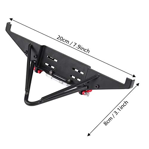RC Crawler Front Bumper, Steel Construction with Integrated LED Lights, RC Car Upgrade Part, for Off-Road Adventures Rock Crawling Enthusiasts