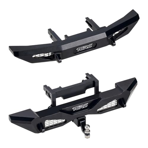 Aluminum Front and Rear Bumpers Set for TRX4M Bronco 1/18 RC Crawler Car Upgrade Parts - color: Black