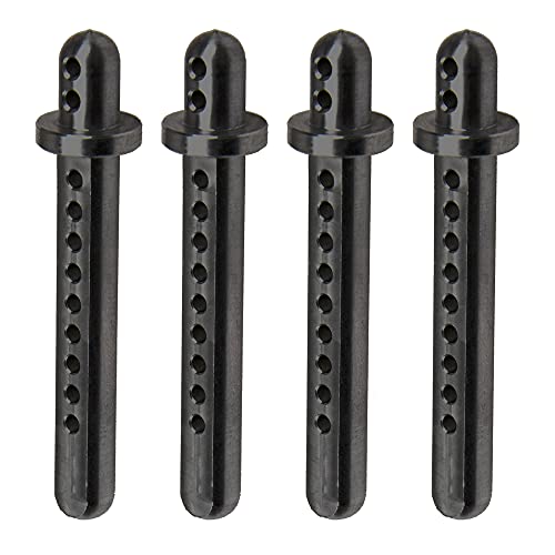 Aluminum Alloy RC Body Post Mounts Compatible with Axial SCX10 1/10 4WD RC Crawler Cars (Black) - color: Black