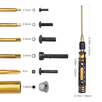 RC Tool Kit 6 in 1 Screwdriver Allen Keys Hex Nut Driver Set for Traxxas TRX4 Axial SCX10 Redcat Arrma RC Car Aliplane Drone Boat
