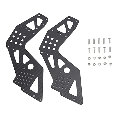 VBESTLIFE 2Pcs Chassis Side Panels, Anti Scratch Carbon Fiber RC Chassis Side Plate for 1:8 LMT 4WD Solid Axle RC Off Road Vehicles (Black)
