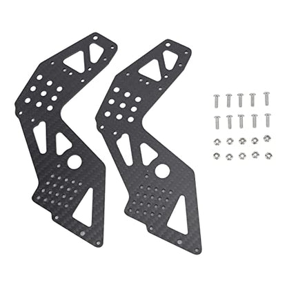 VBESTLIFE 2Pcs Chassis Side Panels, Anti Scratch Carbon Fiber RC Chassis Side Plate for 1:8 LMT 4WD Solid Axle RC Off Road Vehicles (Black)