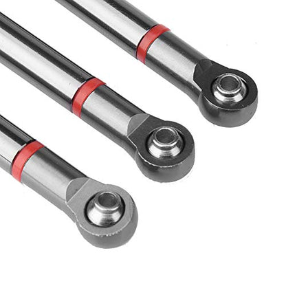RC Crawler Steering Linkage, Adjustable Aluminum 8PCS Set Chassis Link Rod 1/10 Scale for RC Hobbyists, Off-Road Enthusiasts, Trail Crawling Models (Color)