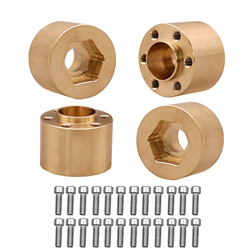 Brass Weights 6mm 9mm 12mm 15mm 22mm Wheel Hex Hub Widen Adapter for 1/10 RC Crawler 1.9 2.2 Wheels Rims SCX10 TRX4 (15mm), Black - size: 15mm
