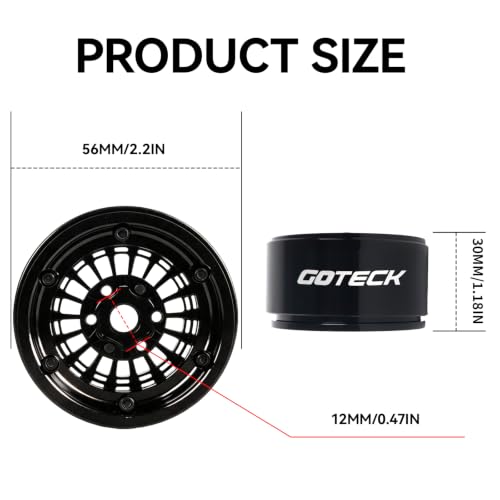 GOTECK RC Rims 1.9 Beadlock Wheels Heavy Duty CNC Aluminum Crawler RC Wheel Rim Set Wheel Hub 4pcs-Set for 1/10 RC Crawler, TRX4 Axial SCX10 II SCX10 III Redcat Gen8, RC4WD D90 - color: GS2911