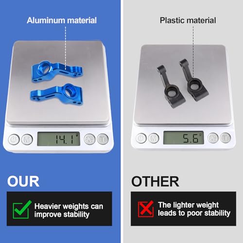 Aluminum Rear Stub Axle Carriers with Ball Bearings Upgrade Parts for 1/10 Traxxas Slash 2WD, Stampede, Rustler VXL, Replaces 3752 (Blue) - color: Blue