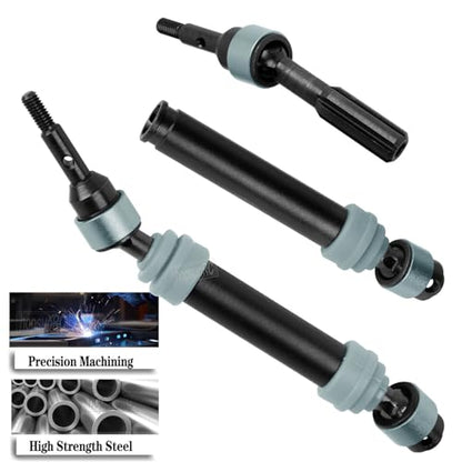 #45 Steel RC Drive Shaft Axles Upgrades Part for 1/10 Slash&rustler&Stampede 4WD 4X4(VXL),Harden Front Rear CVD Driveshafts Hops up,Black witrh Titanium(4PCS) - color: Black Witrh Titanium(4pcs)