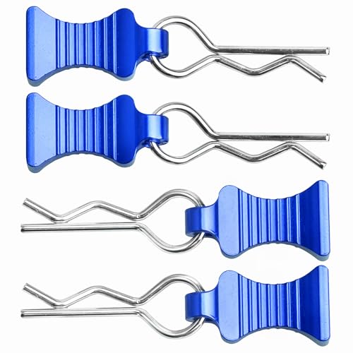 RC Car Body Clips with Pull Tab for 1/10 1/12 Scale Traxxas Axial Redcat Losi Tamiya HPI HSP RC Truck Crawler Buggy On Road Touring Racing, Set of 4 (Navy Blue) - color: Navy Blue