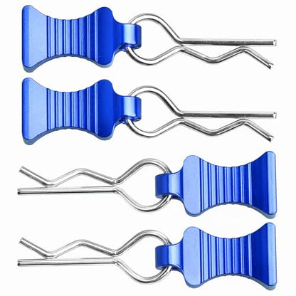RC Car Body Clips with Pull Tab for 1/10 1/12 Scale Traxxas Axial Redcat Losi Tamiya HPI HSP RC Truck Crawler Buggy On Road Touring Racing, Set of 4 (Navy Blue) - color: Navy Blue