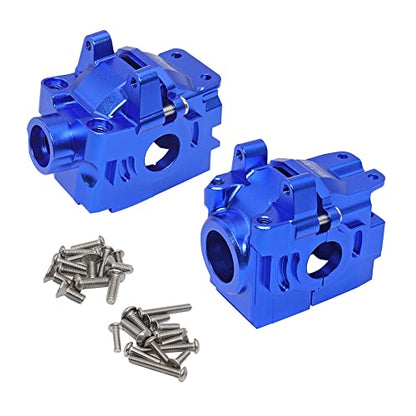 Alloy Front&Rear Differential housing Gear Box for Traxxas 1/10 4X4 Slash, Stampede, Hoss,Rustler 4WD VXL-Replaces Part 6880 6881 - color: Navy Blue