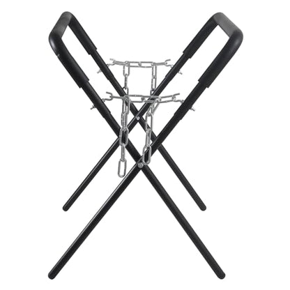 Folding Work Stand (1-Pack), 500-Pound Adjustable Folding Stand for Automotive Repair, Woodworking & Surfboards, Black