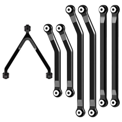 RCHUBAM 7Pcs RC Chassis Links High Clearance Aluminum Links Set Compatible with Axial SCX24 1/24 GX 470 RC Crawler Upgrade Accessory (Black) | Aluminum Chassis Link Kit, RC Crawler Upgrade Parts,2 Color-Black/Red - style: Black